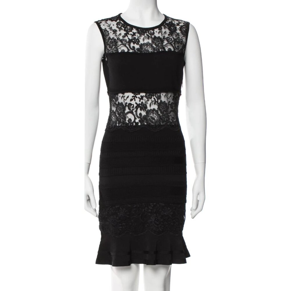 Roberto Cavalli Lace Pattern Flutter Hem  Dress, Size: Med 8-10